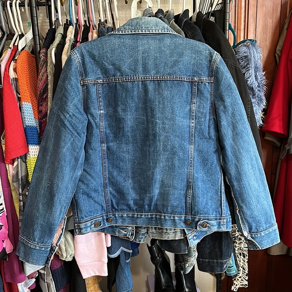 Rustic Denim Jacket, size small, lined pink warm, - Picture 10 of 12